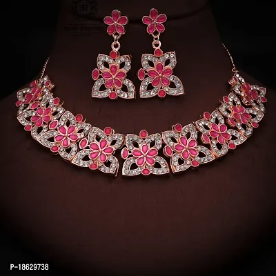 New  Rose Gold  Traditional Fashion Jewellery Set  for Women  Girls.-thumb4