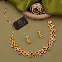 New Rose Gold  Necklace With 1 pair Of Earrings For Women And Girl-thumb3