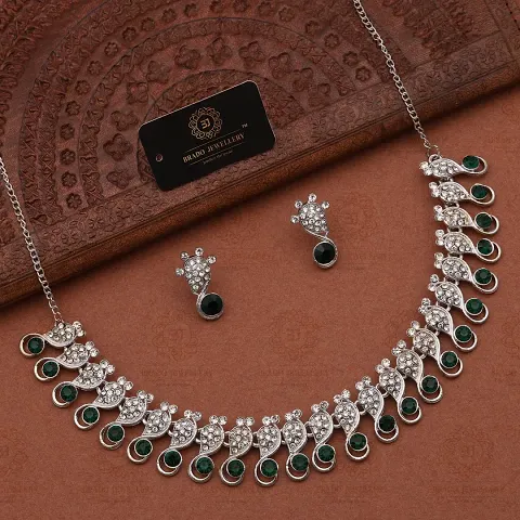 Partywear Brass American Diamond Jewellery Sets