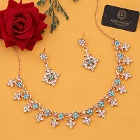 New Gold plated American diamond Necklace for Women and girls-thumb2