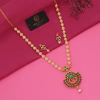 New Brass Gold Plated Pearl Necklace Set For Women And Girl-thumb2