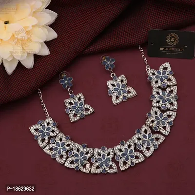 New  Silver Plated  Traditional Fashion Jewellery Set  for Women  Girls.