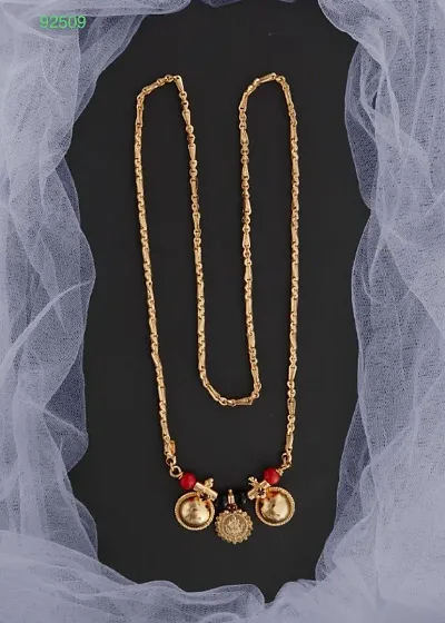 Women Stylish Golden Brass Mangalsutra With Chain