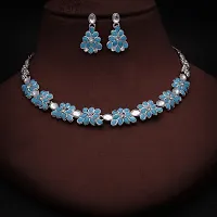 New Silver l Necklace Jewellery Set with Earrings for Women and girls-thumb3