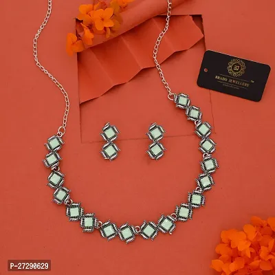 Stylish Silver Brass Beads Jewellery Set For Women