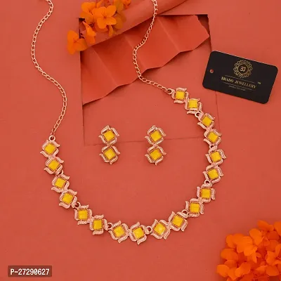 Stylish Golden Brass Beads Jewellery Set For Women