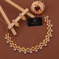 New Rose Gold  Necklace With 1 pair Of Earrings For Women And Girl-thumb2