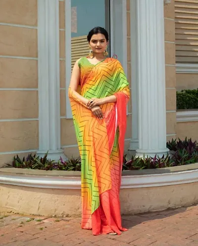 Elegant Georgette Saree with Blouse piece 