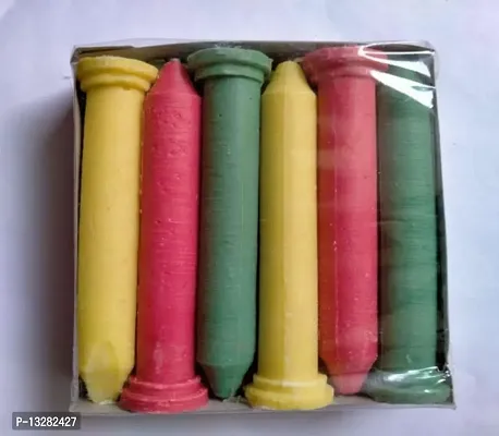 Trendy Multy Colour Piller Candle Set Of 6