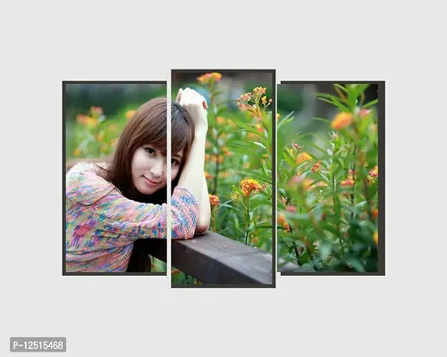 Prime Home Decor Beautiful Girl with Flower Wall Poster(Multicolor PVC Vinyl)-thumb5