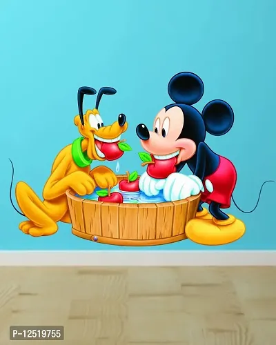 Prime Home Decor Micky Mouse & Pluto ( Disney Cartoons) 3D Wall Stickers in hd quality-DW-98L