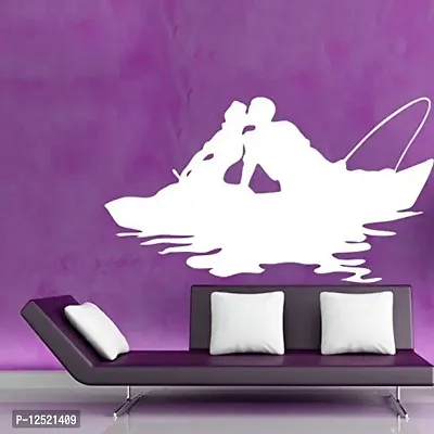 Prime Home Decor Couple on Boat Wall Sticker for Kids Room |Living Room-HS0686WXL-thumb0