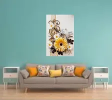 Prime Home Decor 3D Beautiful Yellow Flower HD Wall Poster | Wall Covring Size 12 inch X 18 Inch | Multicolor Wall Poster-thumb2