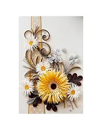 Prime Home Decor 3D Beautiful Yellow Flower HD Wall Poster | Wall Covring Size 12 inch X 18 Inch | Multicolor Wall Poster-thumb1