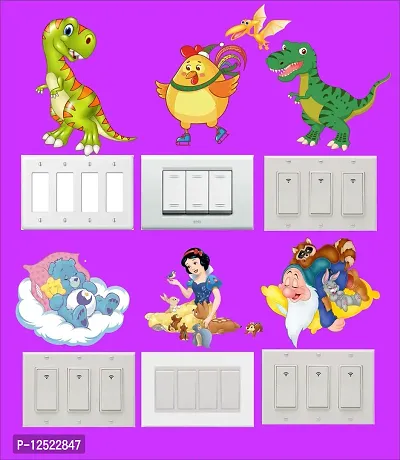 Prime Home Decor Dinosaur with Cute Princess and Cartoons Switch Panel Sticker for Home D?cor-SWK-26-thumb3