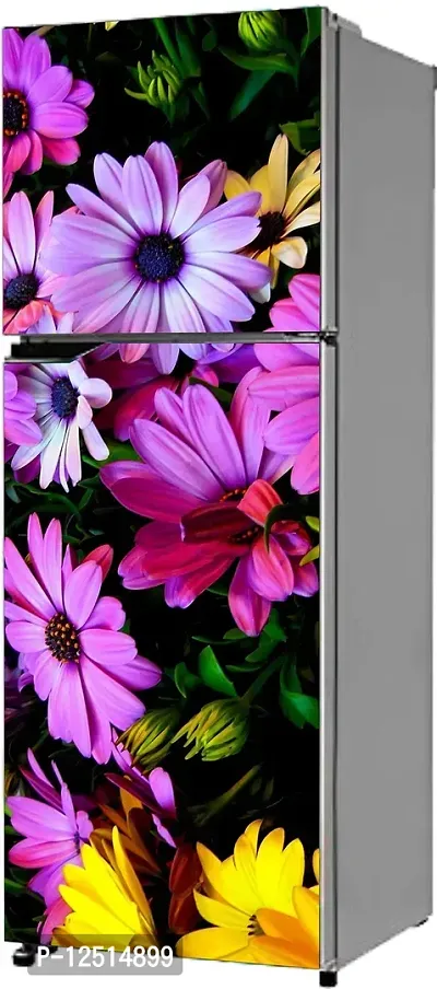 Prime Home Decor Beautifull Flower Fridge Wall Sticker for Double Single Door Sticker (PVC Vinyl)FZ-046-thumb3