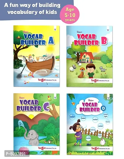 English Vocabulary Books for 5 to 10 Year Old Kids Vocab Builder with Colourful Pictures and Activities for Children Learn English Speaking and Writing Set of 4 Books