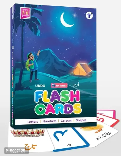 Flash Cards for Kids Urdu Flash Cards 72 Non Tearable Cards Urdu Learning Books Learn Urdu Alphabet, Letters, Numbers, Colours, Shapes [Card Book]-thumb0