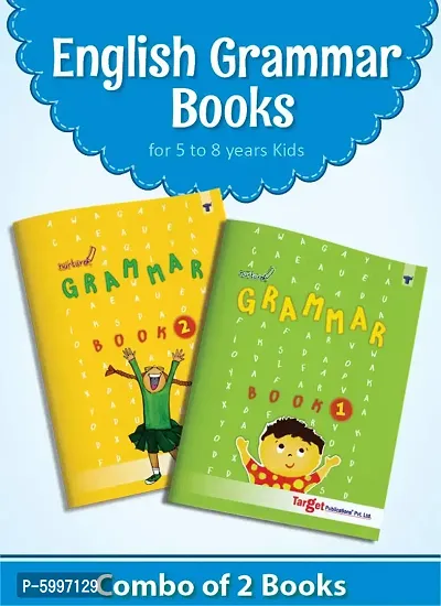 Nurture English Grammar and Composition Books 1 and 2 for Primary Students Practice Exercises with Colourful Pictures for Class 1 to 5 Set of 2 Books