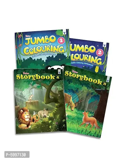 Story and Colouring Books for Kids 3 Year to 7 Year Reduce Kids Screen time and Improve Their Imagination Kit of 4 Kids Learning Books-thumb0