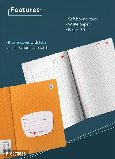 Red and Blue Line Small Notebooks for Kids - Pack of 8 , 76 Pages-thumb2