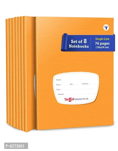 Single Line Small Notebooks for Kids - Pack of 8, 76 Pages