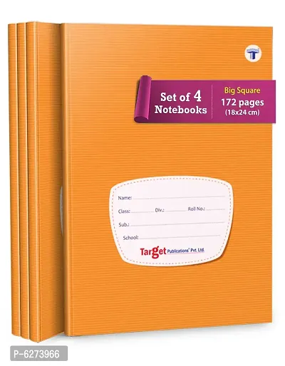 Big Square Notebooks for Kids -  Pack of 4, 172 Ruled Pages