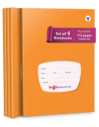 Big Square Notebooks for Kids -  Pack of 4, 172 Ruled Pages