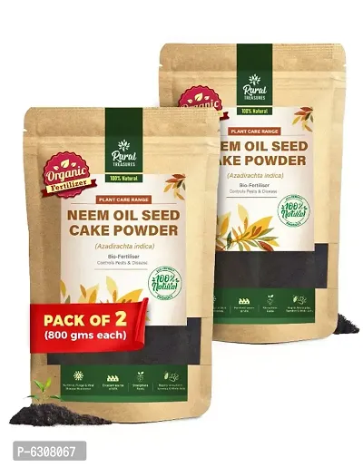 Organic Fertilizers | Neem Oil Seed Cake Powder for All Plants Fertilizer, Pack of 2-thumb0