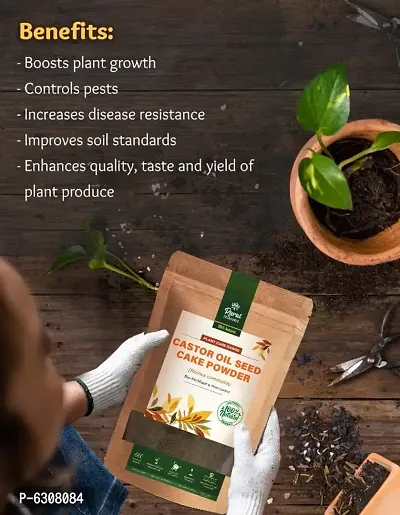 Castor Oil Cake Powder Organic Fertilizer NPK Micronutrients For Plants 800 g, Pack Of 2-thumb3