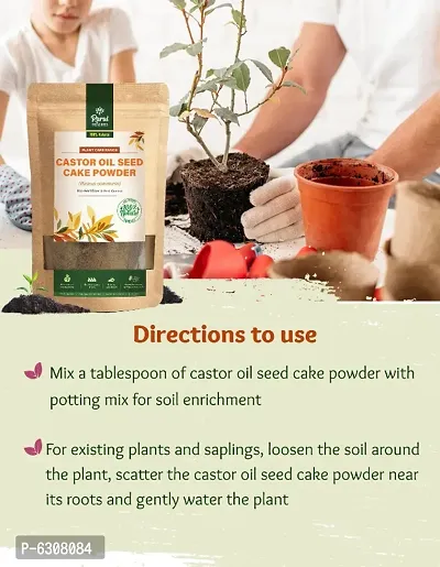 Castor Oil Cake Powder Organic Fertilizer NPK Micronutrients For Plants 800 g, Pack Of 2-thumb4