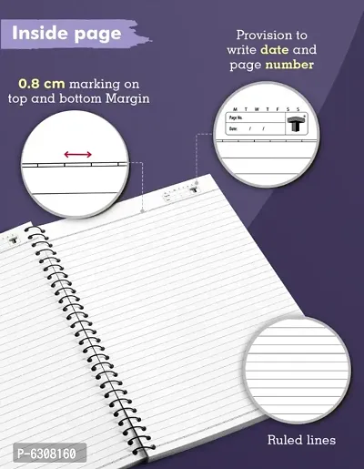 Spiral Notebooks Single Line 300 Pages A4 Size Copy Writing Notebook Pack of 5-thumb3