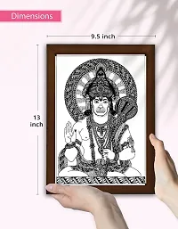 Lord Hanuman Ji Photo Frame | Handmade Mandala Frame for Wall Decor, Pooja Room, Living Room, Bedroom | Size : 13 X 9.5 in, Brown-thumb1
