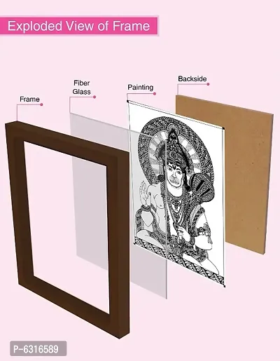 Lord Hanuman Ji Photo Frame | Handmade Mandala Frame for Wall Decor, Pooja Room, Living Room, Bedroom | Size : 13 X 9.5 in, Brown-thumb3