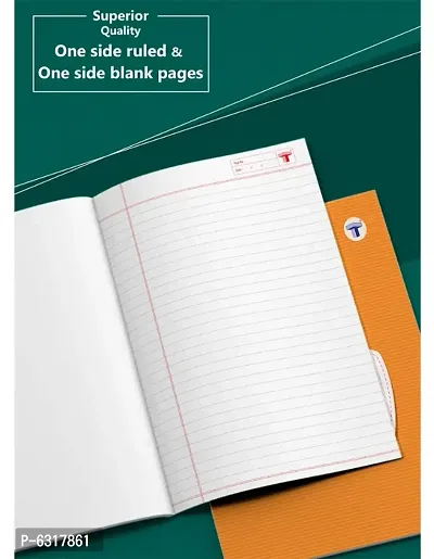 TARGET PUBLICATIONS Single Line Interleaf Notebooks | One Side Blank/Unruled and One Side Ruled | 172 Pages | Soft Brown Cover | 17 x 27 cm Approx | Pack of 8 | GSM 58-thumb3
