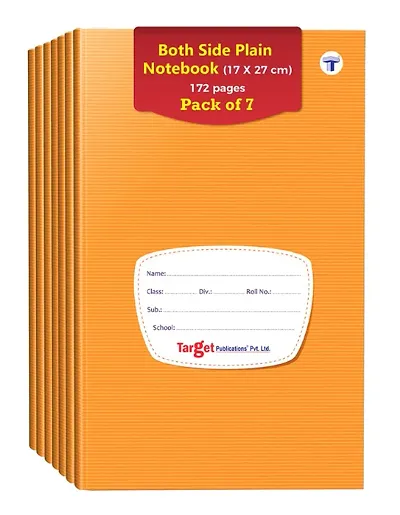 Small Notebooks | Both Sides Blank Copy | 172 Unruled Pages | Soft Brown Cover | Size - 17 cm x 27 cm Approx | Blank Book - Pack of 7 Books | GSM 58