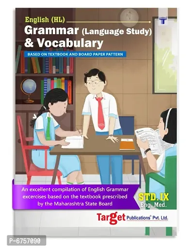 Std 9 English Grammar  Vocabulary Book | IX English Medium Maharashtra State Board | Includes Language Study, Vocabulary, Idioms  Proverbs | Based on Textbook  Board Paper Pattern-thumb0