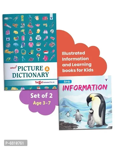 Picture Dictionary Book A and Bird Information Book for Kids | Book Includes Introduction to Objects Around us  Birds Encyclopedia | General Knowledge Book for Children | Combo of 2-thumb0