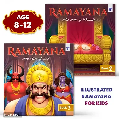 Ramayana for Kids in English | Story Books for Children | Illustrated Bedtime Traditional Story Books for Kids - The Tale of Promises  The Rise of Evil | Indian Mythological Stories | Pack of 2-thumb0