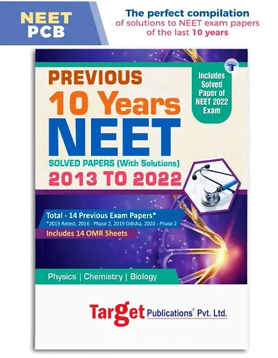 NEET Previous Year Solved Papers with Solutions | Includes 10 Years NEET UG Papers, Topicwise Analysis, Smart Key, Page Number Reference of NCERT Textbook | 14 Exam Papers with OMR Sheets