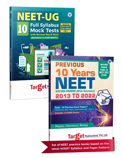 Neet Previous Years Solved Papers With Solutions and 10 NEET UG Mock Test Paper | Based on NCERT New Paper Pattern and 14 OMR Sheets | Topicwise Analysis of Previous Years NEET Papers