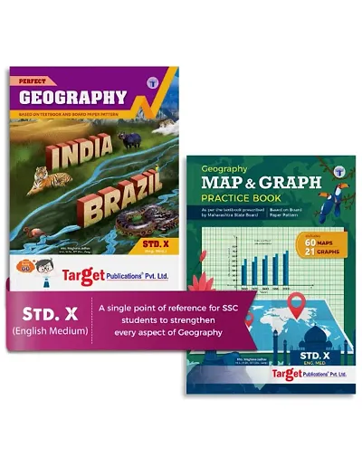Std 10 Geography Notes, Map and Graph Practice Books| English Medium | Based on SSC Maharashtra State Board New Syllabus| Includes Model Question Papers, 60 Maps  21 Graphs for Practice | Set of 2