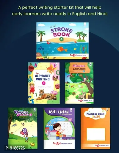 Writing Practice Book Set For Preschooler : Pack Of 6 Books : Capital Letters, Small Letters, Patterns and Numbers 1 To 20, Cursive Capital Letters, Cursive Small Letters  Hindi Sulekh (Ka kha Ga)-thumb4