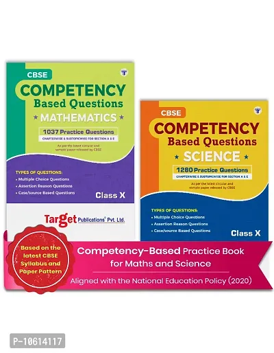 CBSE Class 10 Maths  Science Competency (MCQs, AR, Case Based) Chapter wise  Subtopic wise Questions | Practice Questions for Section A  E in Board Exam | Pack of 2 Book