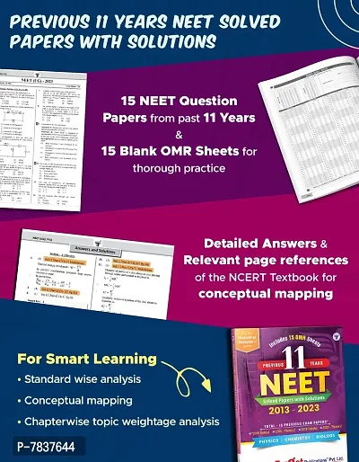 Neet Previous Years Solved Papers With Solutions and 10 NEET UG Mock Test Paper | Based on NCERT New Paper Pattern and 14 OMR Sheets | Topicwise Analysis of Previous Years NEET Papers-thumb2
