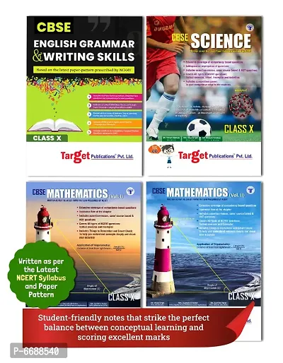 CBSE Class 10 Maths Science and English Grammar Books | HOTS, NCERT Exemplar, Textual Questions | Chapter wise Previous Years Solved Questions, Grammar Exercises | Based On New Paper Pattern | 3 Books-thumb0