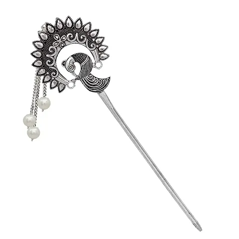 V L IMPEX Design Hair Stick for Bun Designer Metal Hair Pin for Women (VLHP31PRL)