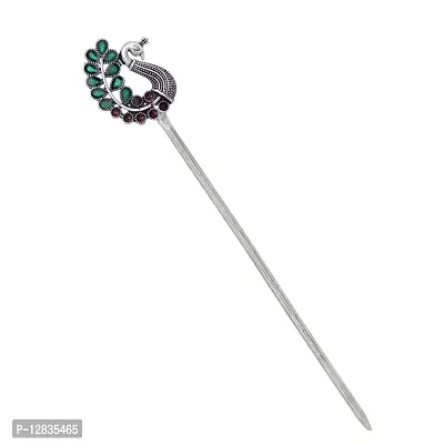 V L IMPEX Peacock Theme Green Colour Women Fashion Hair Sticks