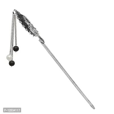 V L IMPEX Peacock Design Hair Stick for Bun Designer Metal Hair Pin for Women (VLHP31BW)-thumb2