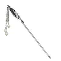 V L IMPEX Peacock Design Hair Stick for Bun Designer Metal Hair Pin for Women (VLHP31PRL)-thumb1